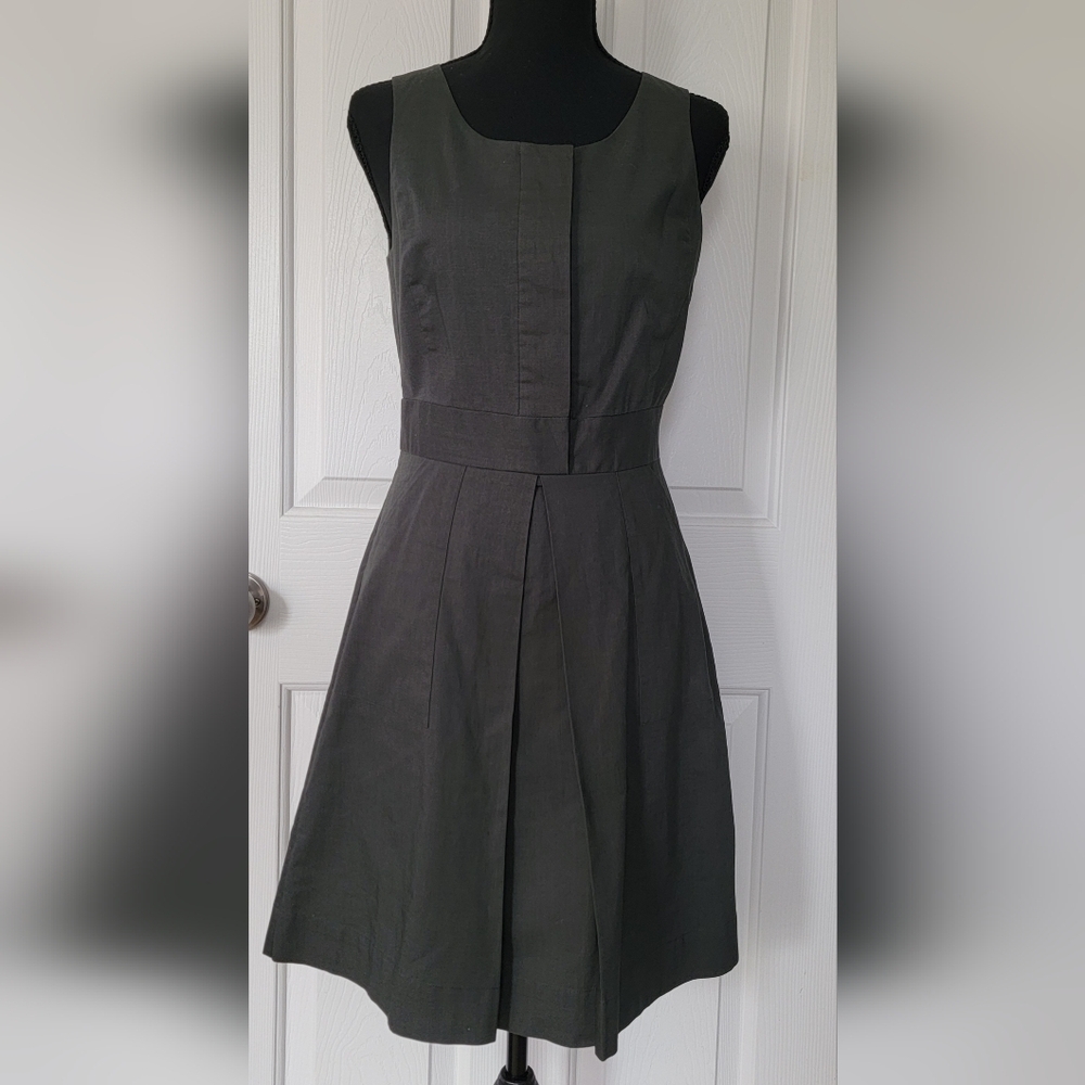 J. Crew Sleeveless Midi Dress in Charcoal Gray